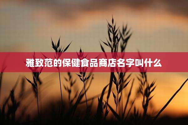 雅致范的保健食品商店名字叫什么