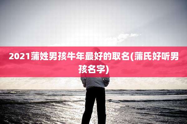 2021蒲姓男孩牛年最好的取名(蒲氏好听男孩名字)