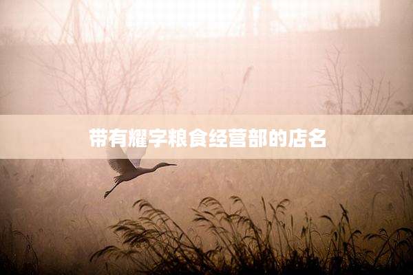 带有耀字粮食经营部的店名