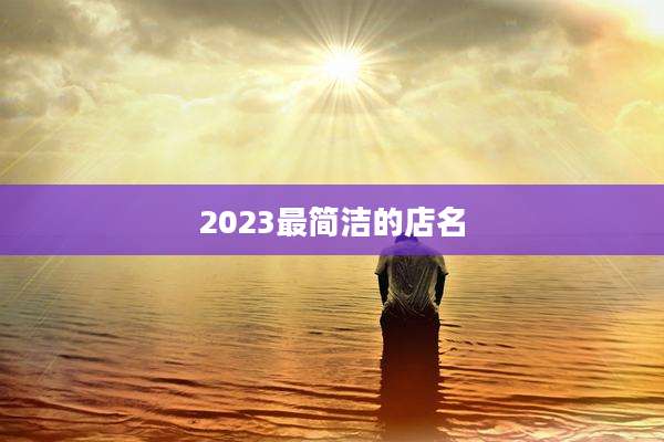 2023最简洁的店名