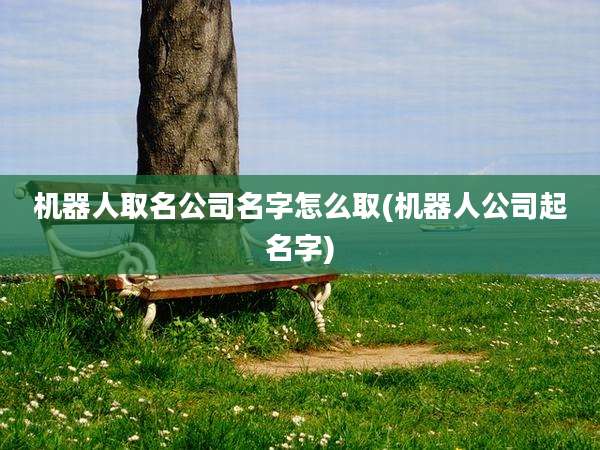 机器人取名公司名字怎么取(机器人公司起名字)