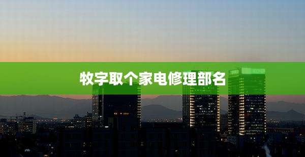 牧字取个家电修理部名