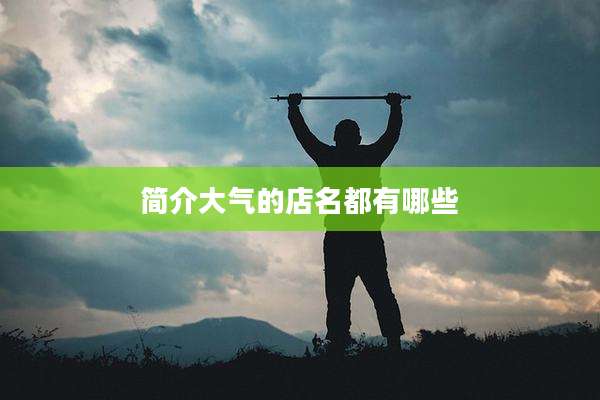 简介大气的店名都有哪些