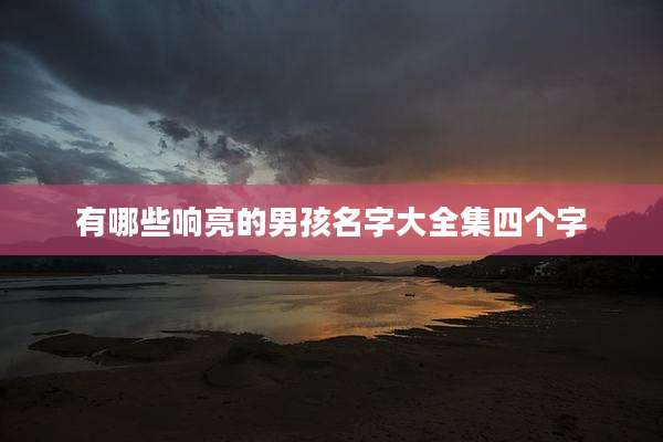 有哪些响亮的男孩名字大全集四个字