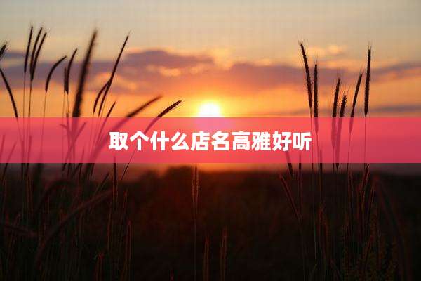 取个什么店名高雅好听