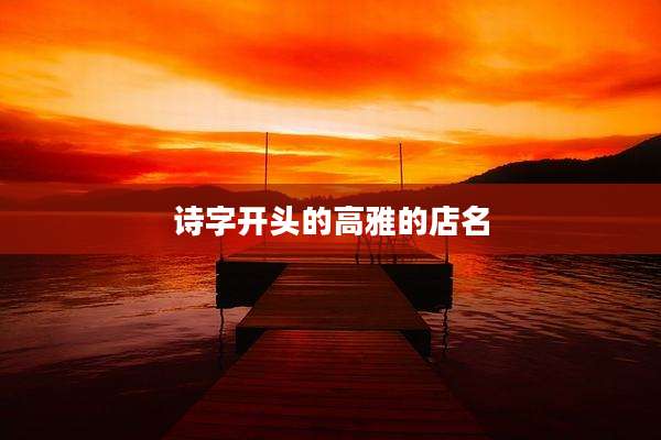 诗字开头的高雅的店名