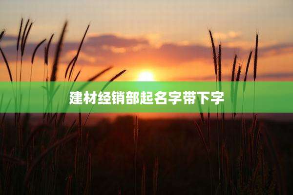 建材经销部起名字带下字
