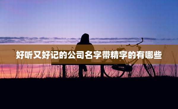 好听又好记的公司名字带精字的有哪些