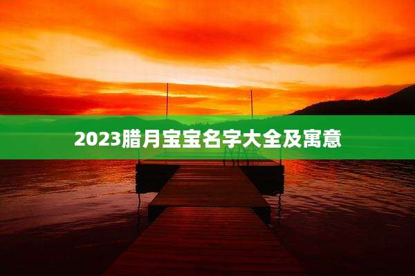 2023腊月宝宝名字大全及寓意