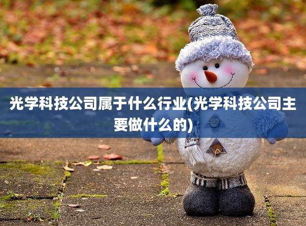 光学科技公司属于什么行业(光学科技公司主要做什么的)