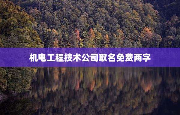 机电工程技术公司取名免费两字