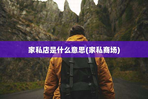 家私店是什么意思(家私商场)