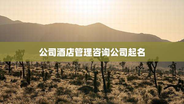 公司酒店管理咨询公司起名
