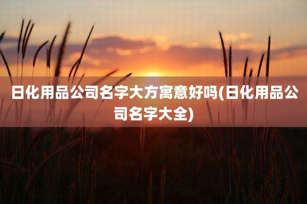 日化用品公司名字大方寓意好吗(日化用品公司名字大全)