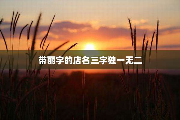 带丽字的店名三字独一无二