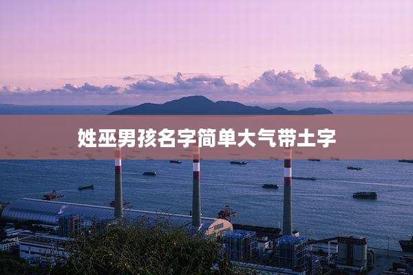 姓巫男孩名字简单大气带土字