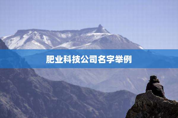 肥业科技公司名字举例
