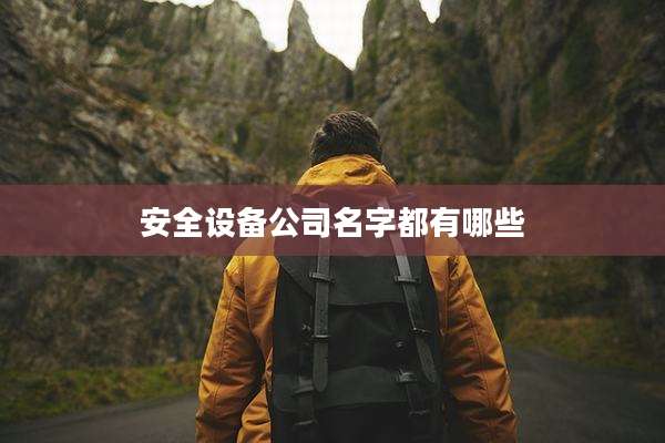 安全设备公司名字都有哪些