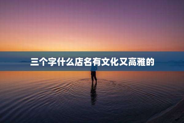三个字什么店名有文化又高雅的