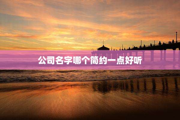 公司名字哪个简约一点好听