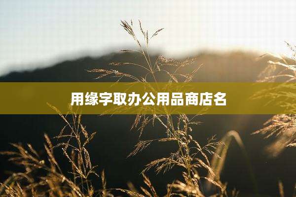 用缘字取办公用品商店名