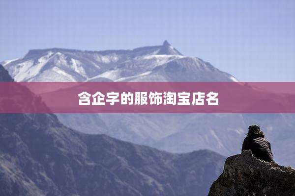 含企字的服饰淘宝店名