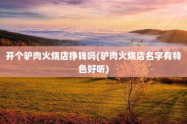 开个驴肉火烧店挣钱吗(驴肉火烧店名字有特色好听)