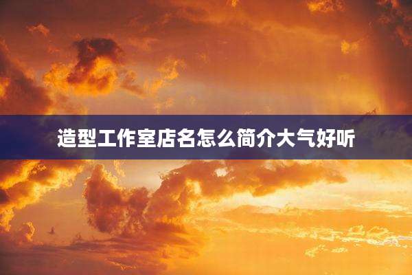 造型工作室店名怎么简介大气好听