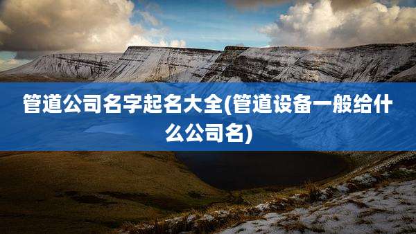 管道公司名字起名大全(管道设备一般给什么公司名)