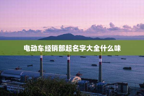 电动车经销部起名字大全什么味
