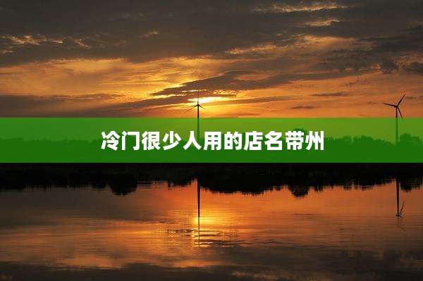 冷门很少人用的店名带州