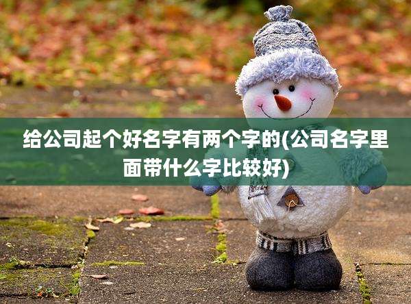 给公司起个好名字有两个字的(公司名字里面带什么字比较好)