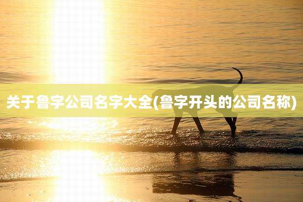 关于鲁字公司名字大全(鲁字开头的公司名称)