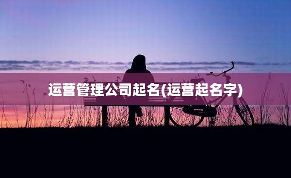 运营管理公司起名(运营起名字)