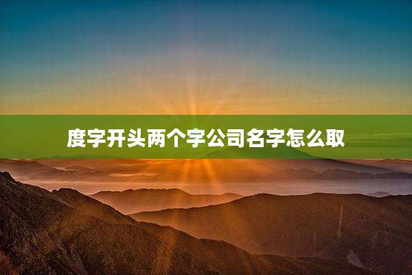 度字开头两个字公司名字怎么取