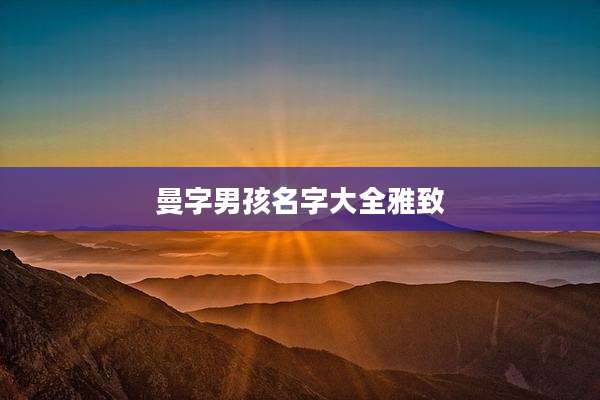 曼字男孩名字大全雅致