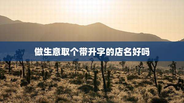 做生意取个带升字的店名好吗