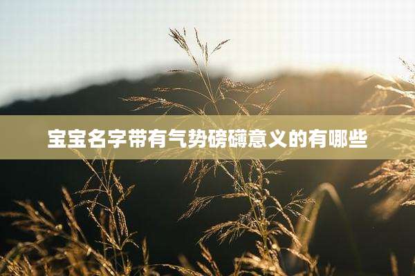 宝宝名字带有气势磅礴意义的有哪些