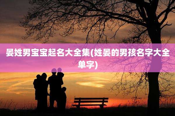 晏姓男宝宝起名大全集(姓晏的男孩名字大全单字)