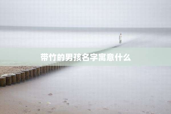 带竹的男孩名字寓意什么