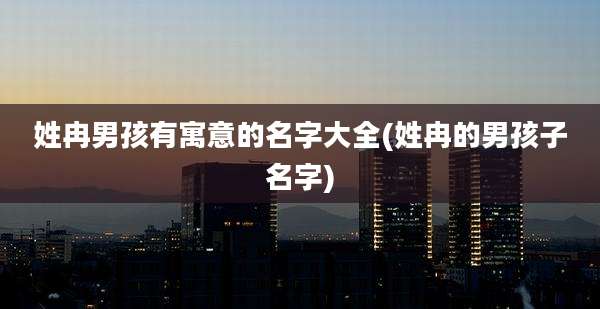 姓冉男孩有寓意的名字大全(姓冉的男孩子名字)