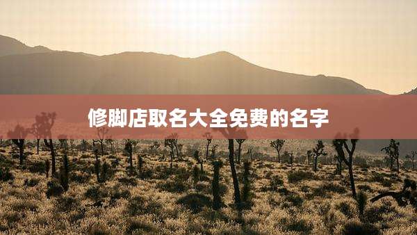修脚店取名大全免费的名字