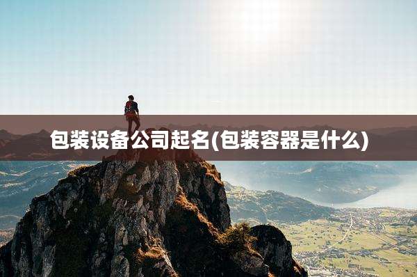 包装设备公司起名(包装容器是什么)