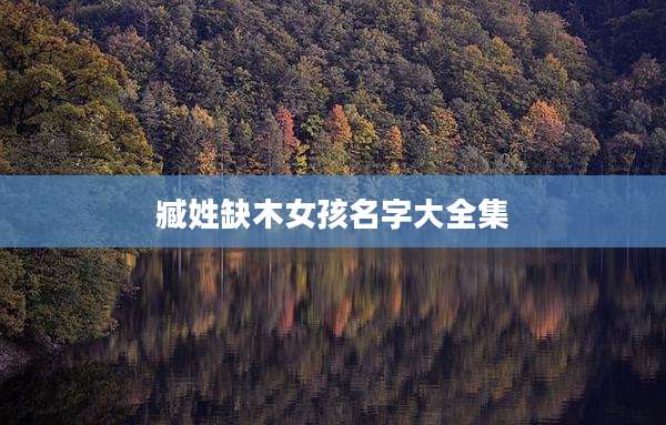 臧姓缺木女孩名字大全集