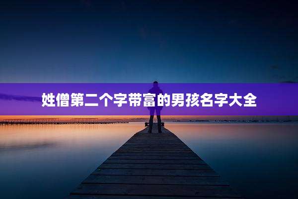 姓僧第二个字带富的男孩名字大全