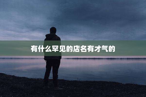 有什么罕见的店名有才气的