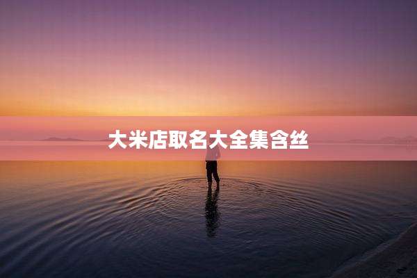 大米店取名大全集含丝