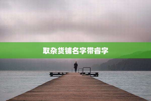 取杂货铺名字带睿字