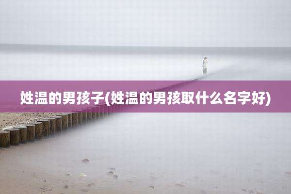 姓温的男孩子(姓温的男孩取什么名字好)