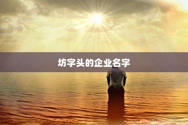 坊字头的企业名字